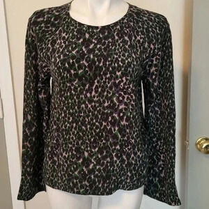 Equipment Animal Print Popover Silk Blouse(XS)